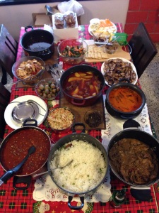 Christmas feast with leftovers at our Boxing Day Brunch